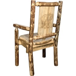 Captain's Dining Chair with Laser Engraved Bear - Glacier