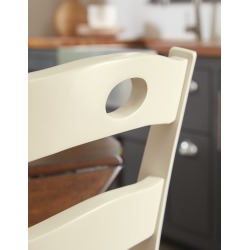 Set of 2 Cream and Brown Dining Chairs - Woodanville