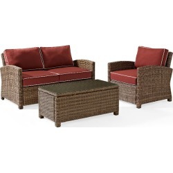 Sangria and Brown Wicker Patio Furniture Loveseat, Arm Chair, and. Sangria and Brown Wicker Patio Furniture Loveseat, Arm Chair, and.