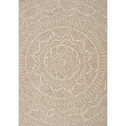 5 x 8 Medium Beige and Cream Indoor-Outdoor Area Rug - Vista