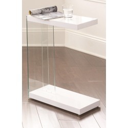 Modern Contemporary White Side Table - Elaina