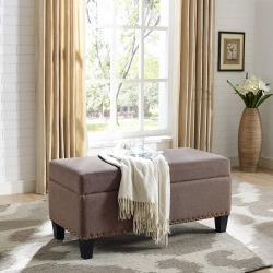 Bourbon Brown Upholstered Bench - Desmond
