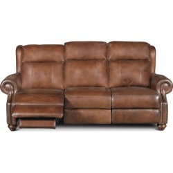 Coffee Brown Leather Power Reclining Living Room Set - Hancock
