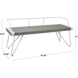White and Brown Industrial Bench - Stefani