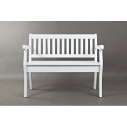 Weathered White Craft Slat Back Storage Bench - Artisan