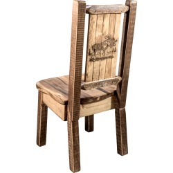 Rustic Laser Engraved Moose Dining Chair - Homestead