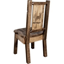 Rustic Laser Engraved Elk Dining Chair - Homestead