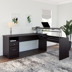 Espresso Oak 3 Position L Shaped Sit to Stand Desk - Cabot