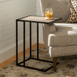 Modern End Table - Gray Wash