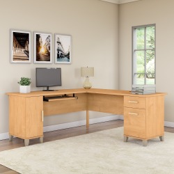 Maple L Shaped Desk - Somerset