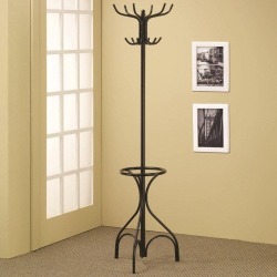 Traditional Black Metal Coat Rack