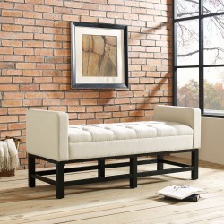 Cream Upholstered Bench - Claremont