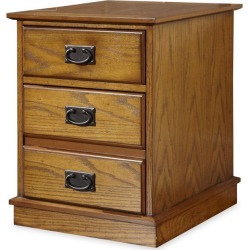 Oak 2 Drawer Mobile File Cabinet- Modern Craftsman