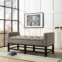 Shadow Gray Upholstered Bench - Claremont