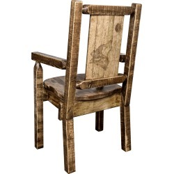 Captain's Dining Room Chair with Laser Engraved Wolf - Homestead