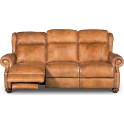 Whiskey Brown Leather Power Reclining Living Room Set - Hancock Whiskey Brown Leather Power Reclining Living Room Set - Hancock