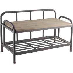 Metal and Wood Industrial Bench