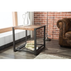 Metal/ Reclaimed Wood End Table - Brixton