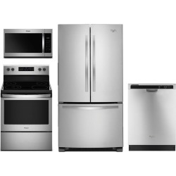 Whirlpool 4 Piece Stainless Steel Kitchen Appliance Package with.