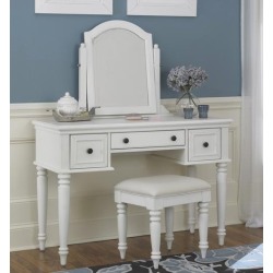 White Vanity and Bench - Bermuda