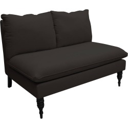 Linen Black Armless Loveseat