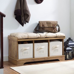 Barnwood Wood Storage Bench