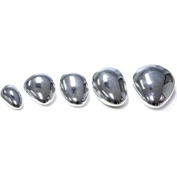 Set of 5 Silver Ceramic Stones