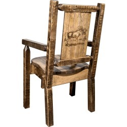 Captain's Dining Room Chair with Laser Engraved Moose - Homestead