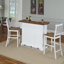White Bar & Two Bar Stools - Americana