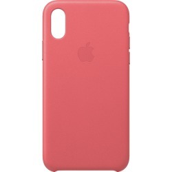 Apple iPhone XS Leather Case - Peony Pink