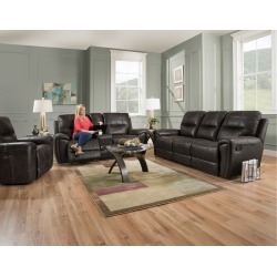 BEST DEALS Eclipse Black Power Reclining Living Room Set - Desert