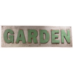 Green and Metal Garden Sign