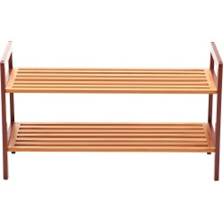 2-Tier Shoe Rack - Natural Bamboo