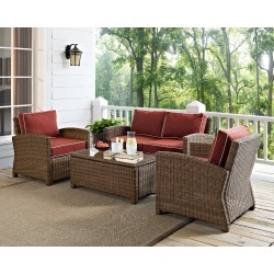 Sangria and Brown Wicker Patio Furniture Loveseat, Arm Chairs, and. Sangria and Brown Wicker Patio Furniture Loveseat, Arm Chairs, and.