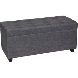 Blue-Brown Tweed Storage Bench
