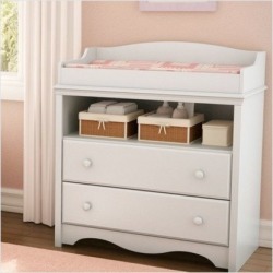 White Changing Table with Drawers - Angel