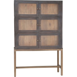 Contemporary Wood and Iron Cabinet - Alec