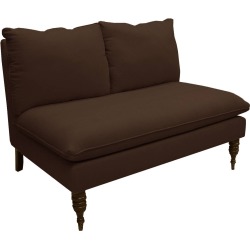 Linen Chocolate Armless Loveseat