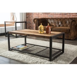 Metal/ Reclaimed Wood Coffee Table - Brixton