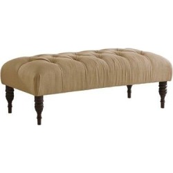 Linen Sandstone Tufted Top Bench