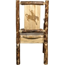 Captain's Dining Chair with Laser Engraved Bronc - Glacier