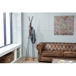 Dorrigo Wood and Metal Coat Rack with 8-Hooks - Brixton