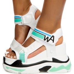 Blueberry-03 Platform Sandals White