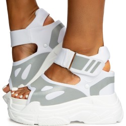 Blueberry-02 Platform Sandals White