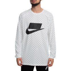 NSW LONG SLEEVE KNIT TOP SUMMIT WHITE/SUMMIT WHITE/BLACK