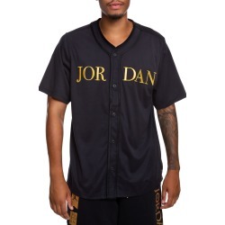 MJ Remastered Baseball Jersey Black/Metallic Gold