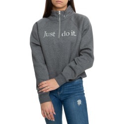 Sportswear Funnel-Neck 1/2 Zip Sweater Charcoal Heather/Metallic Silver