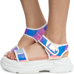 STAR-12 PLATFORM SANDALS WHITE
