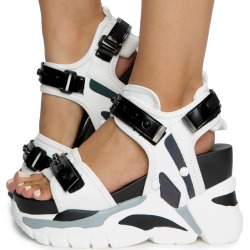 Oval-03 Platform Sandals White