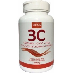 3C Cártamo + Coco + Chia 1000mg - 60 Cápsulas - Ektus